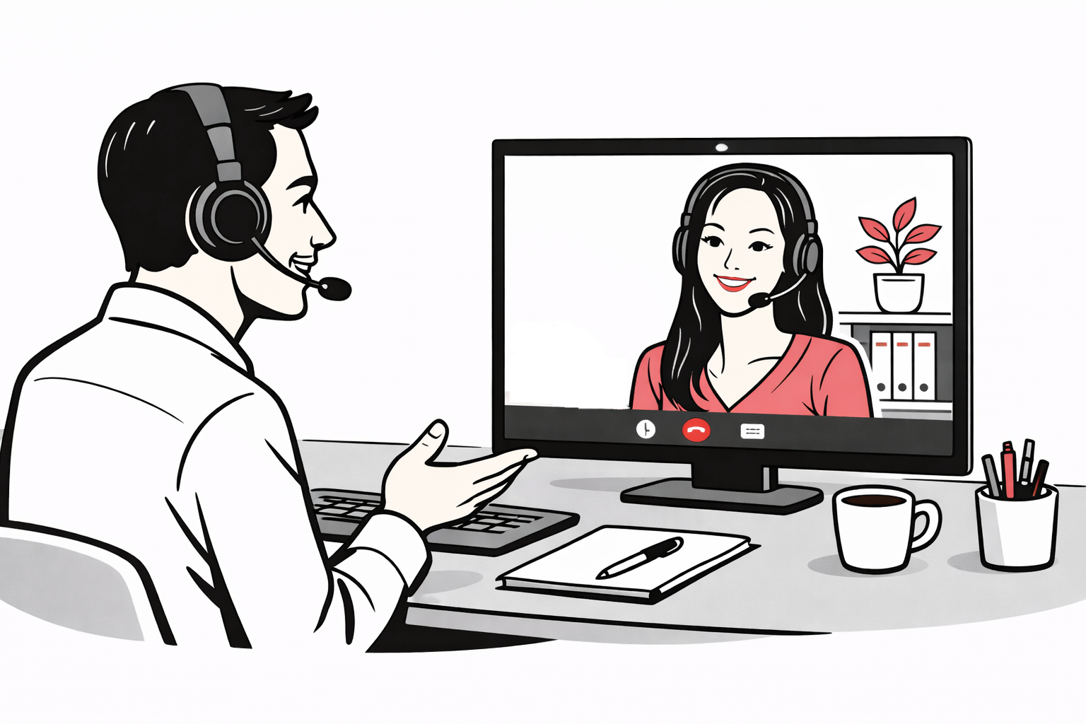 One-to-one video call illustration